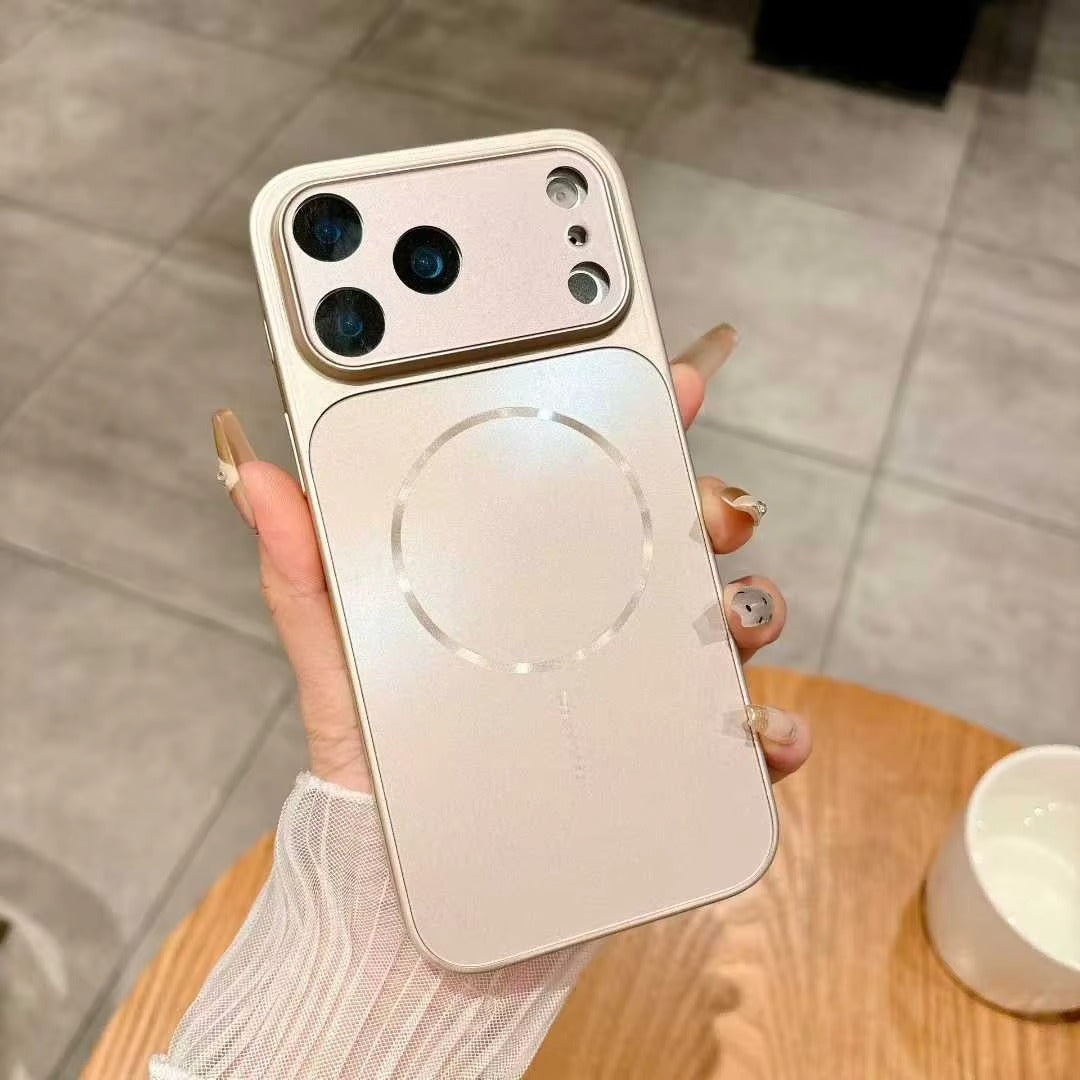 Luxury iPhone Case — MagSafe Matte PC Cover with Glass Lens Protection, Slim Shockproof Design and Camera Control Button