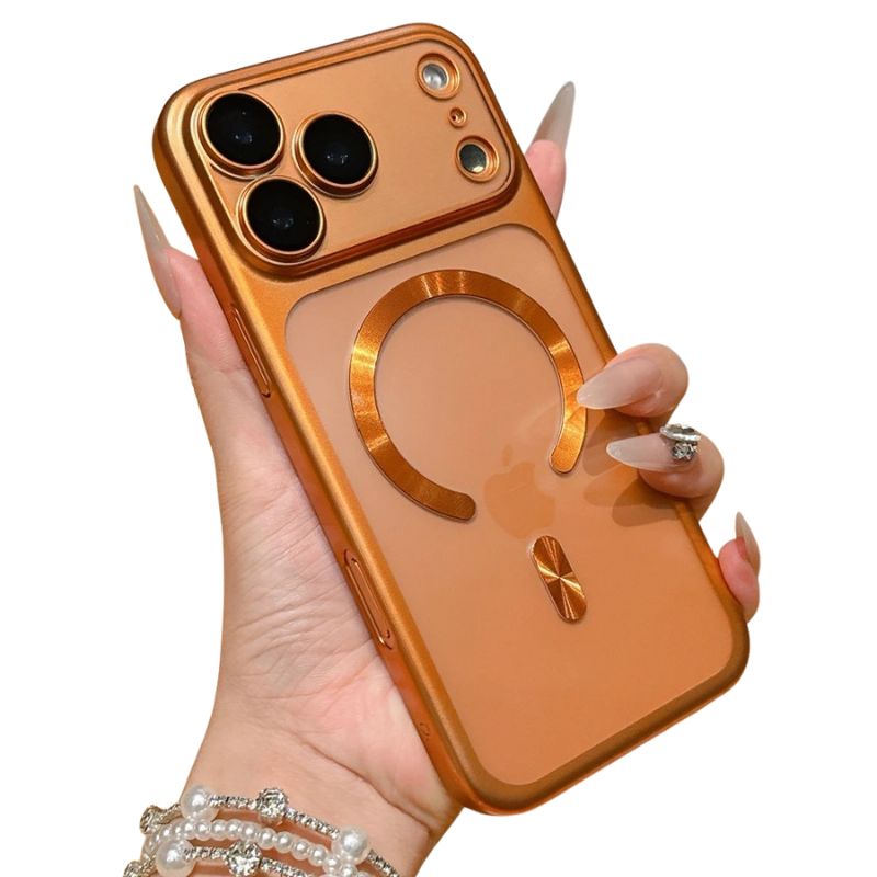 Luxury iPhone Case — MagSafe Matte Plating Translucent Silicone Cover with Shockproof Protection, Lens Film Guard, Anti-Fingerprint Non-Slip Design