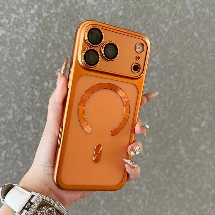 Luxury iPhone Case — MagSafe Matte Plating Translucent Silicone Cover with Shockproof Protection, Lens Film Guard, Anti-Fingerprint Non-Slip Design