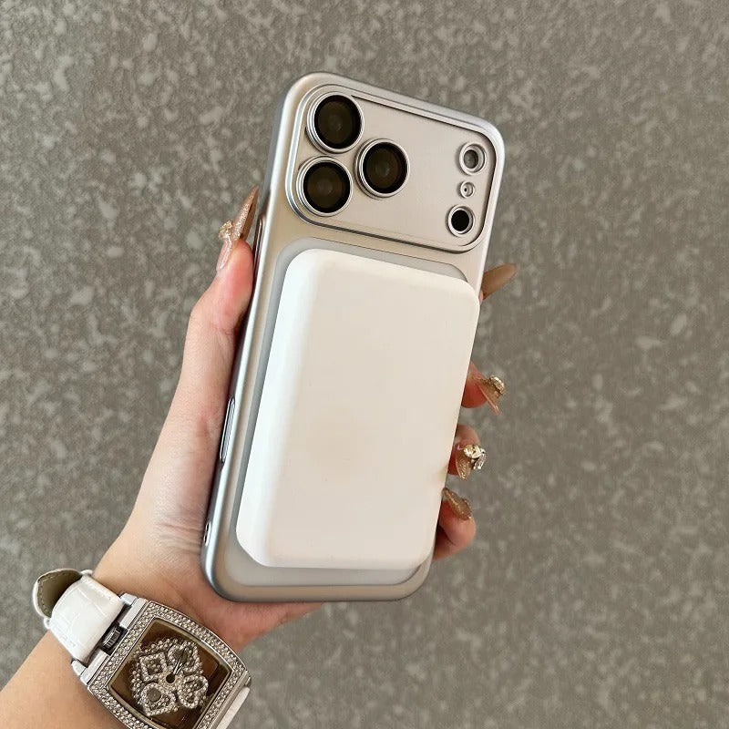 Luxury iPhone Case — MagSafe Matte Plating Translucent Silicone Cover with Shockproof Protection, Lens Film Guard, Anti-Fingerprint Non-Slip Design