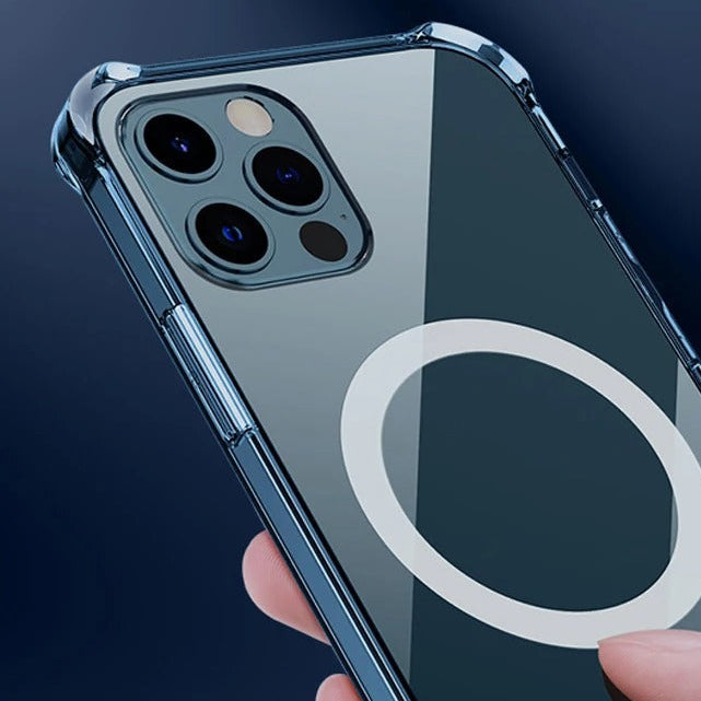 Luxury iPhone Case — MagSafe Transparent Shockproof PC Cover with Anti-Fingerprint Anti-Scratch Dustproof Slim-Fit Design