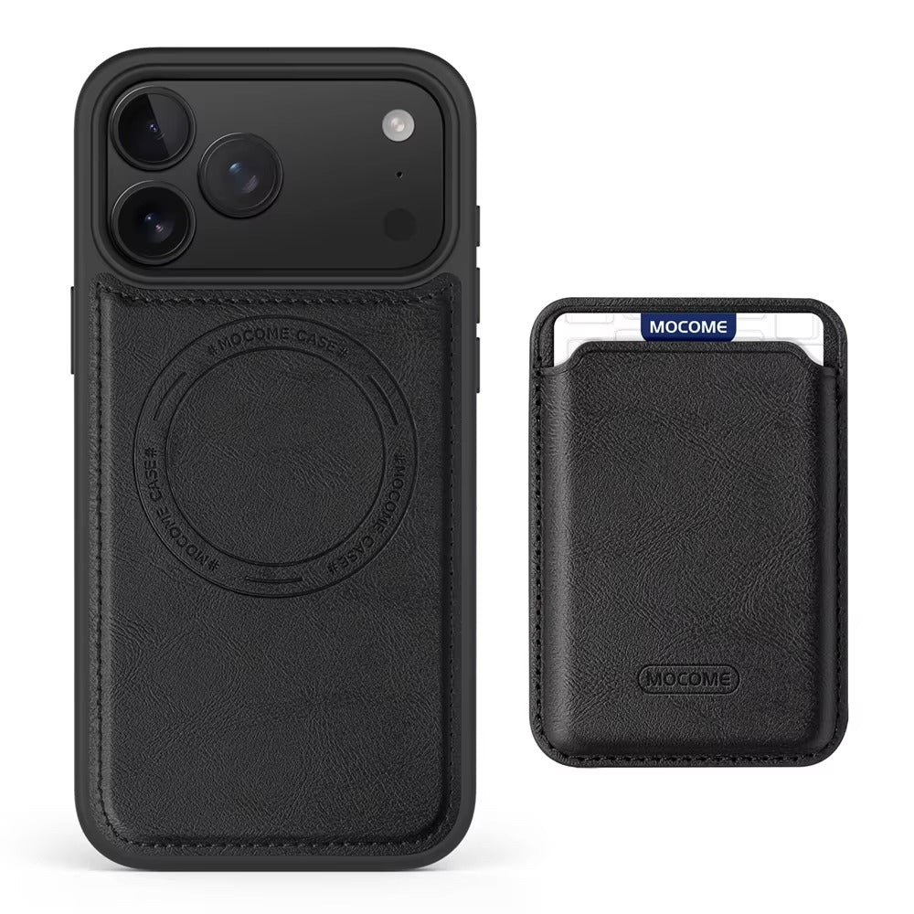 Luxury iPhone Case — Magnetic 2-in-1 Leather Card-Holder Cover with Shockproof Dual-Layer Protection, Anti-Fingerprint Non-Slip Design & Wireless-Charging Support