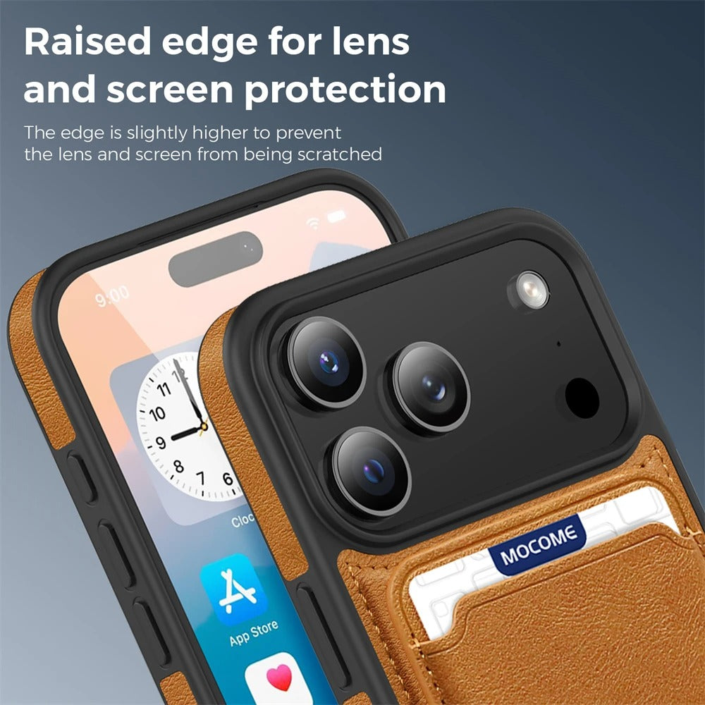 Luxury iPhone Case — Magnetic 2-in-1 Leather Card-Holder Cover with Shockproof Dual-Layer Protection, Anti-Fingerprint Non-Slip Design & Wireless-Charging Support