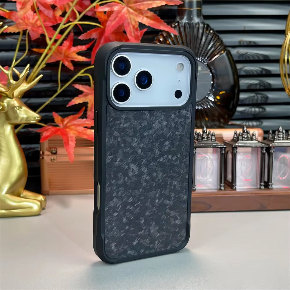 Luxury iPhone Case — Magnetic Carbon-Fiber Armor Cover with Frosted Matte Finish, Shockproof Bumper Design and MagSafe Compatibility