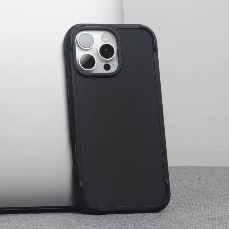 Luxury iPhone Case — Magnetic Carbon-Fiber Armor Cover with Frosted Matte Finish, Shockproof Bumper Design and MagSafe Compatibility