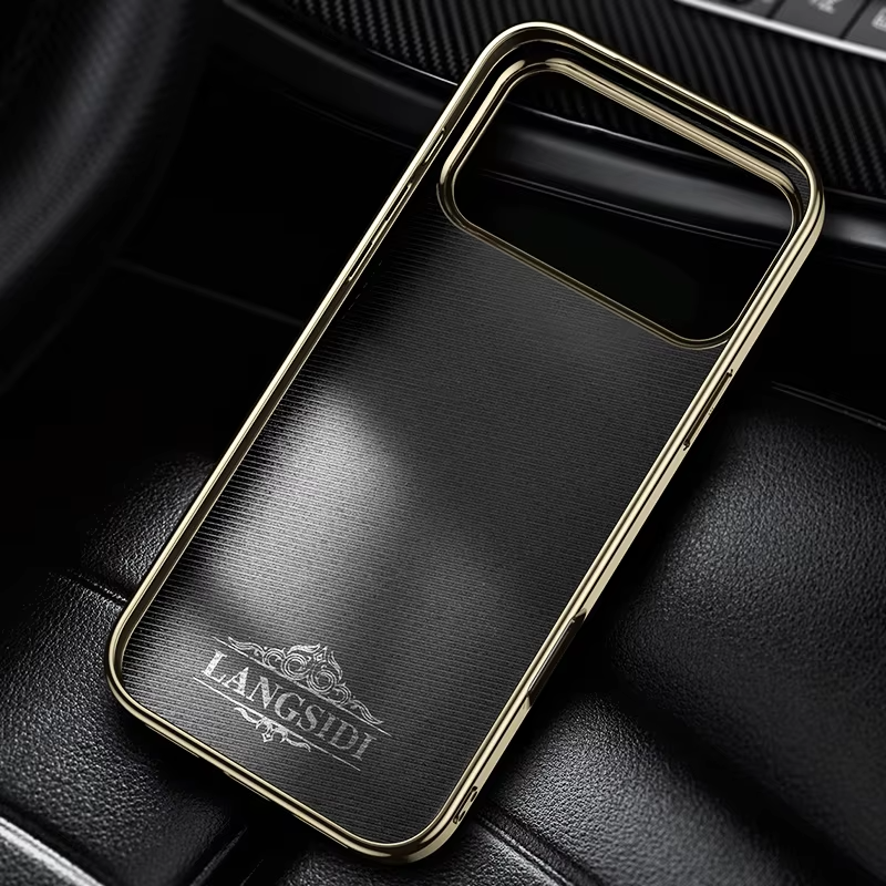 Luxury iPhone Case — Magnetic Cowhide Leather Cover with 360° Rotating Ring Holder, Full Lens Protection and Shockproof PC+TPU Design