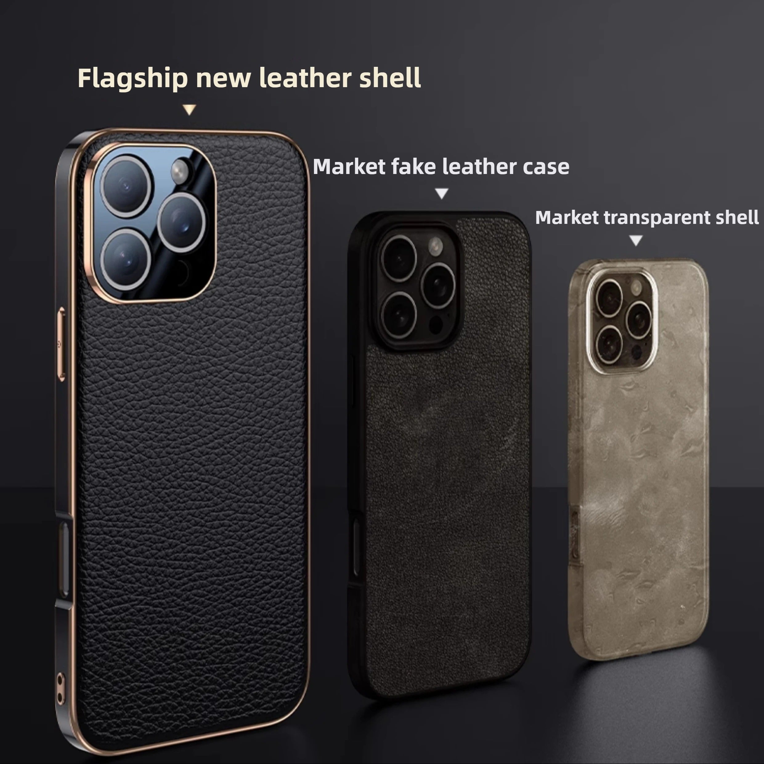 Luxury iPhone Case — Magnetic Genuine Leather Slim Cover with Precise Lens Protection, Anti-Drop Shockproof Design & Lightweight Premium Finish