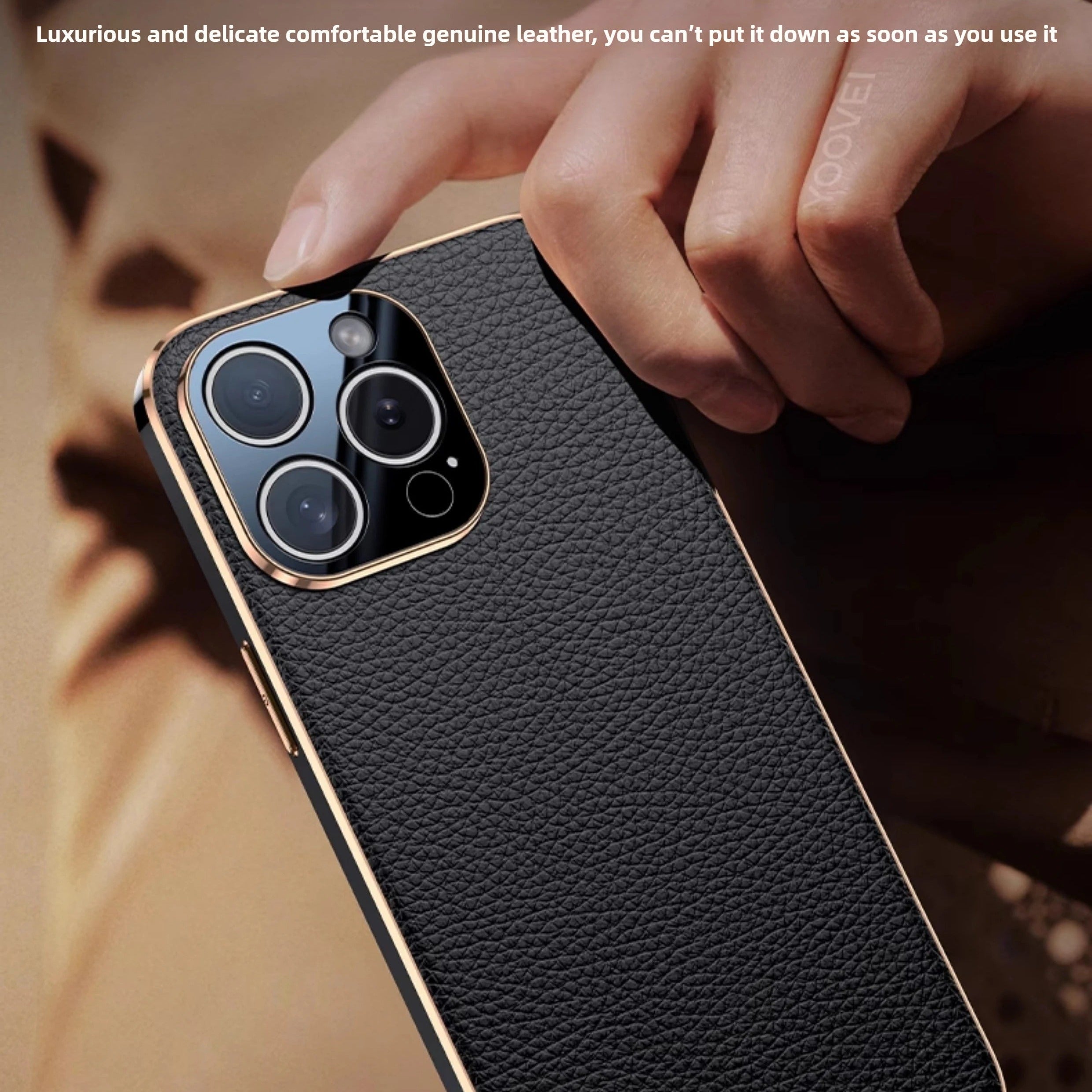 Luxury iPhone Case — Magnetic Genuine Leather Slim Cover with Precise Lens Protection, Anti-Drop Shockproof Design & Lightweight Premium Finish