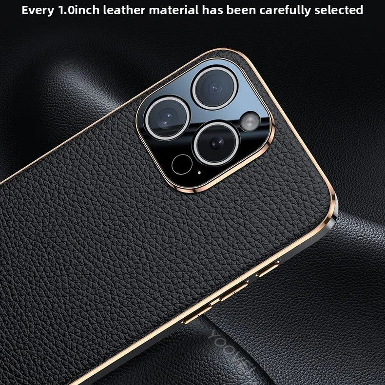 Luxury iPhone Case — Magnetic Genuine Leather Slim Cover with Precise Lens Protection, Anti-Drop Shockproof Design & Lightweight Premium Finish