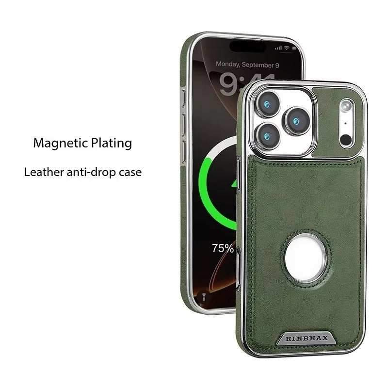 Luxury iPhone Case — Magnetic Leather Hybrid Cover with Wireless-Charging Safe Design, Anti-Fingerprint Anti-Scratch Dustproof Protection and Anti-Drop Build