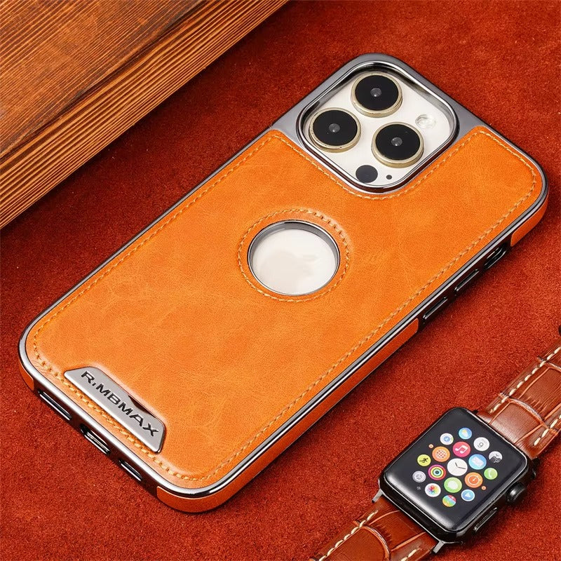 Luxury iPhone Case — Magnetic Leather Hybrid Cover with Wireless-Charging Safe Design, Anti-Fingerprint Anti-Scratch Dustproof Protection and Anti-Drop Build