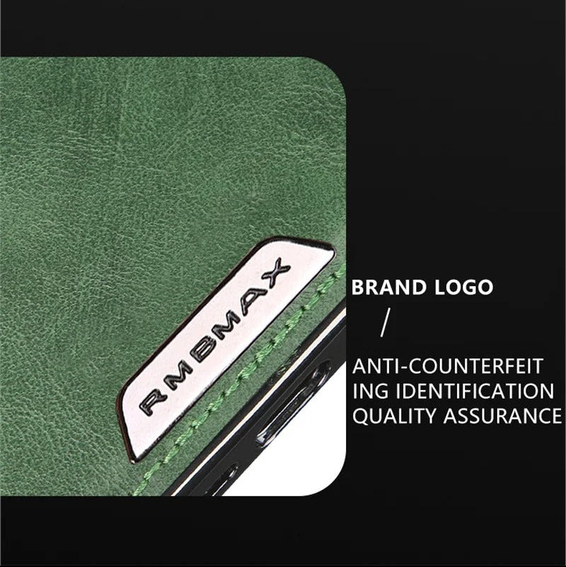 Luxury iPhone Case — Magnetic Leather Hybrid Cover with Wireless-Charging Safe Design, Anti-Fingerprint Anti-Scratch Dustproof Protection and Anti-Drop Build