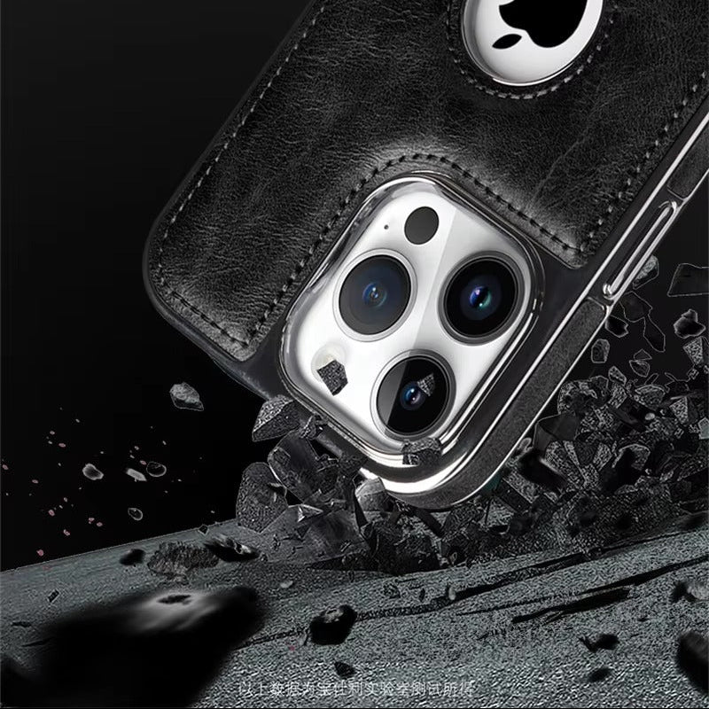 Luxury iPhone Case — Magnetic Leather Hybrid Cover with Wireless-Charging Safe Design, Anti-Fingerprint Anti-Scratch Dustproof Protection and Anti-Drop Build