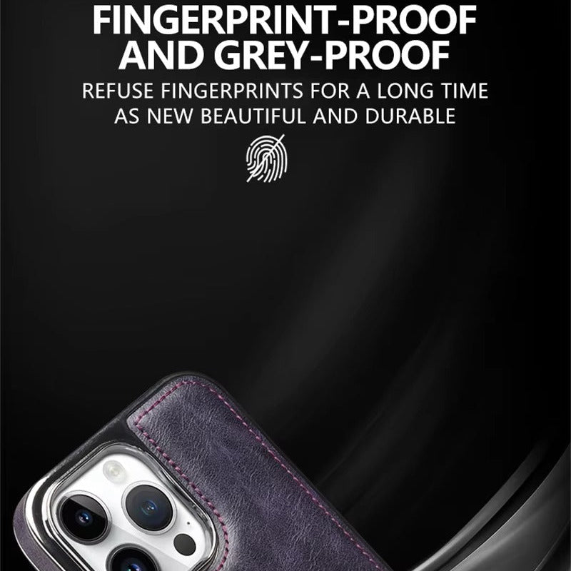 Luxury iPhone Case — Magnetic Leather Hybrid Cover with Wireless-Charging Safe Design, Anti-Fingerprint Anti-Scratch Dustproof Protection and Anti-Drop Build