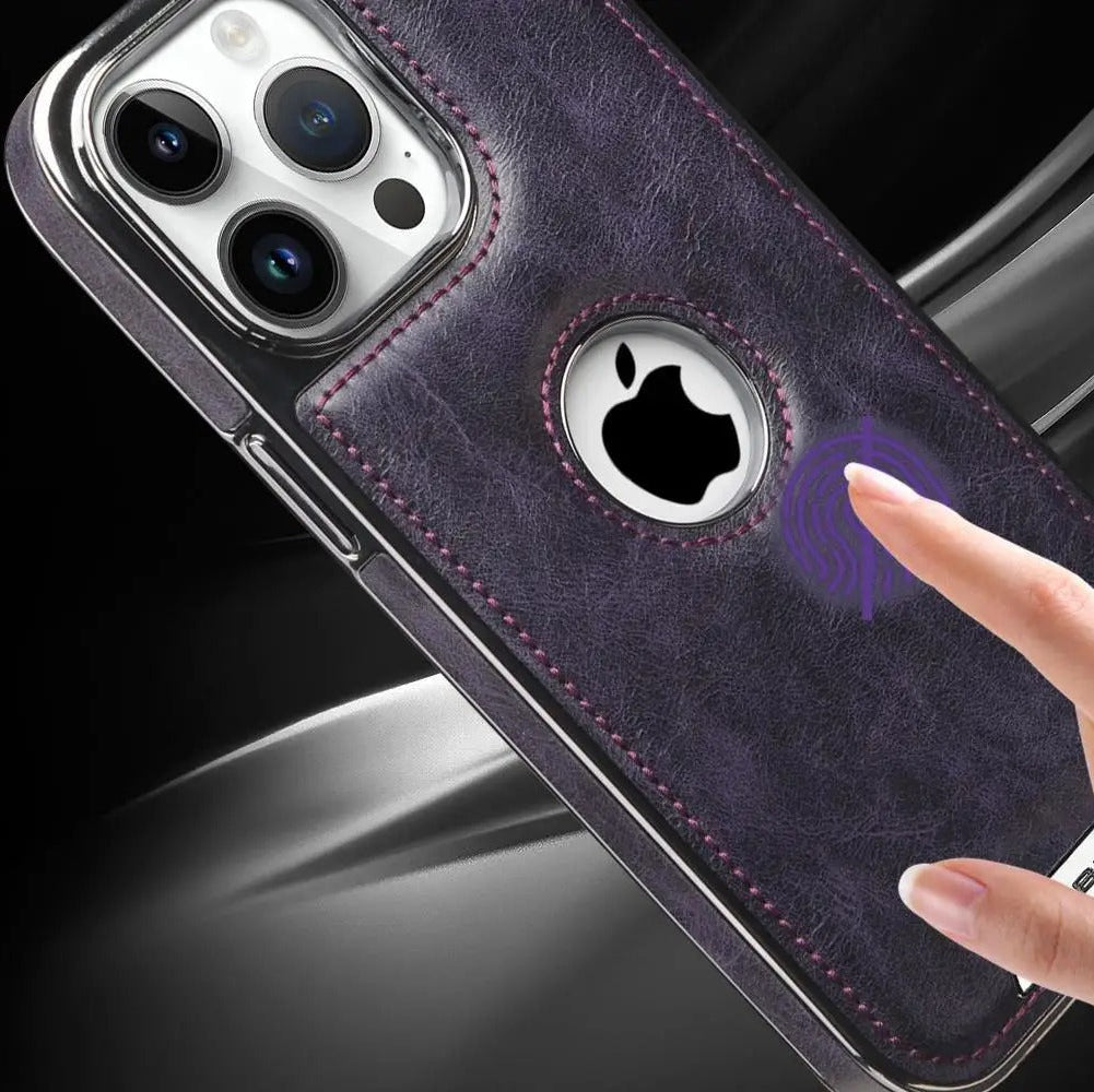 Luxury iPhone Case — Magnetic Leather Hybrid Cover with Wireless-Charging Safe Design, Anti-Fingerprint Anti-Scratch Dustproof Protection and Anti-Drop Build