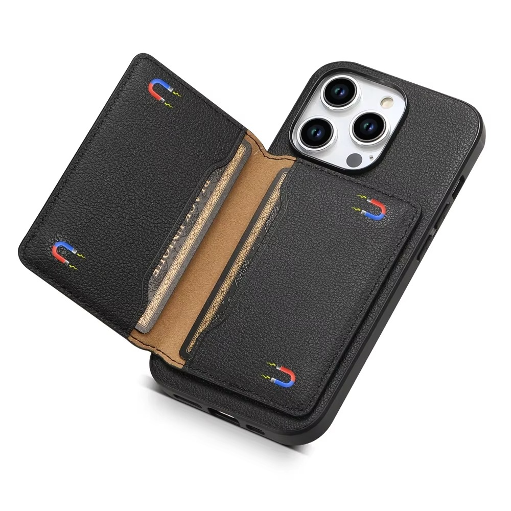 Luxury iPhone Case — Magnetic Leather Wallet Cover with Card Slot Holder, Anti-Fingerprint Scratch-Resistant Design and Non-Slip Protective Finish