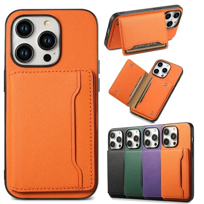 Luxury iPhone Case — Magnetic Leather Wallet Cover with Card Slot Holder, Anti-Fingerprint Scratch-Resistant Design and Non-Slip Protective Finish