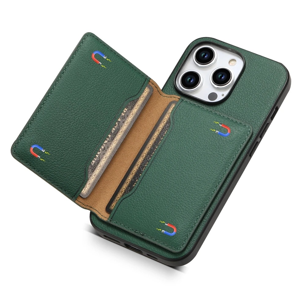 Luxury iPhone Case — Magnetic Leather Wallet Cover with Card Slot Holder, Anti-Fingerprint Scratch-Resistant Design and Non-Slip Protective Finish