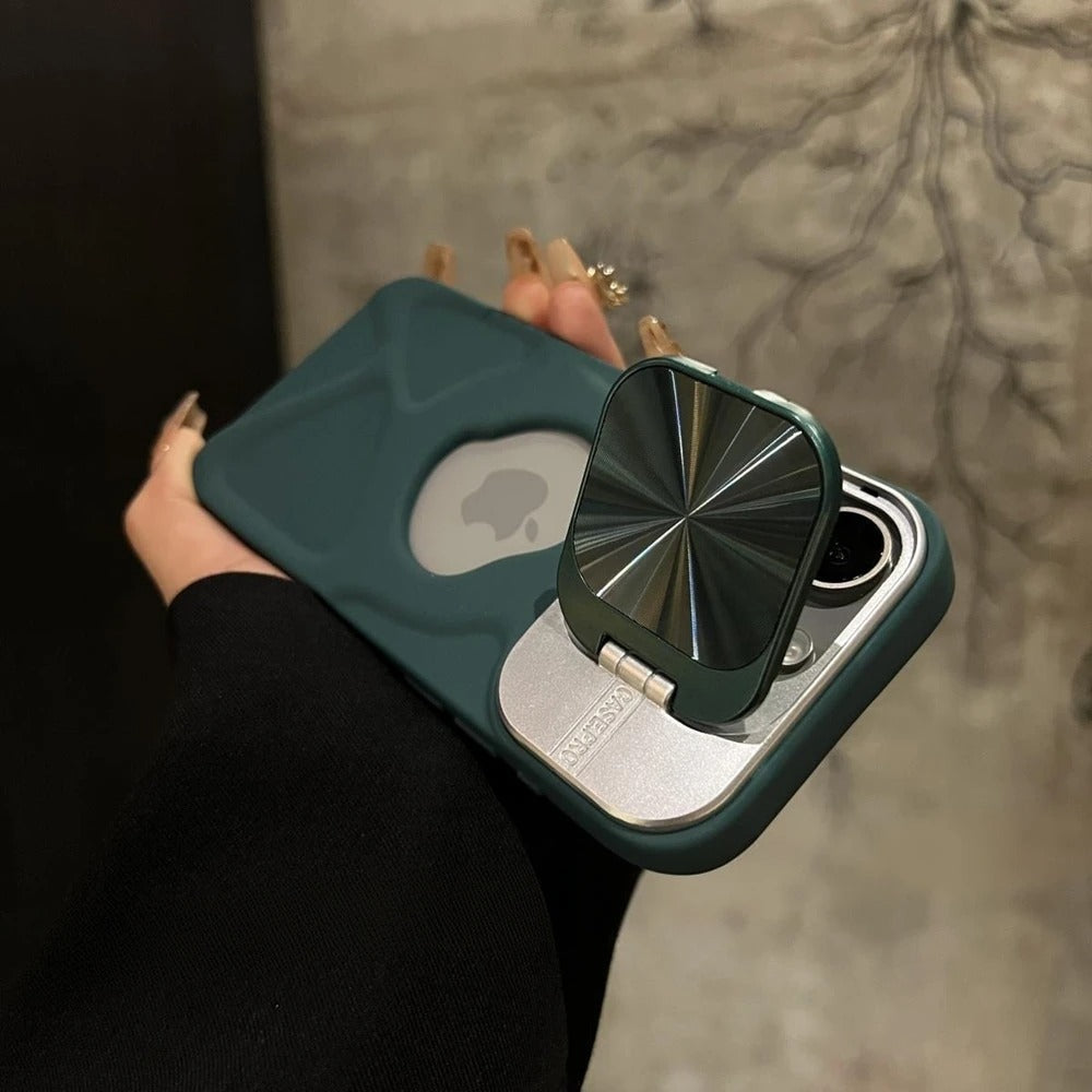 Luxury iPhone Case — Magnetic Magsafe 3D Silicone Cover, Lens Protection, Stand Holder, Anti-Fingerprint, Anti-Scratch, Matte Finish