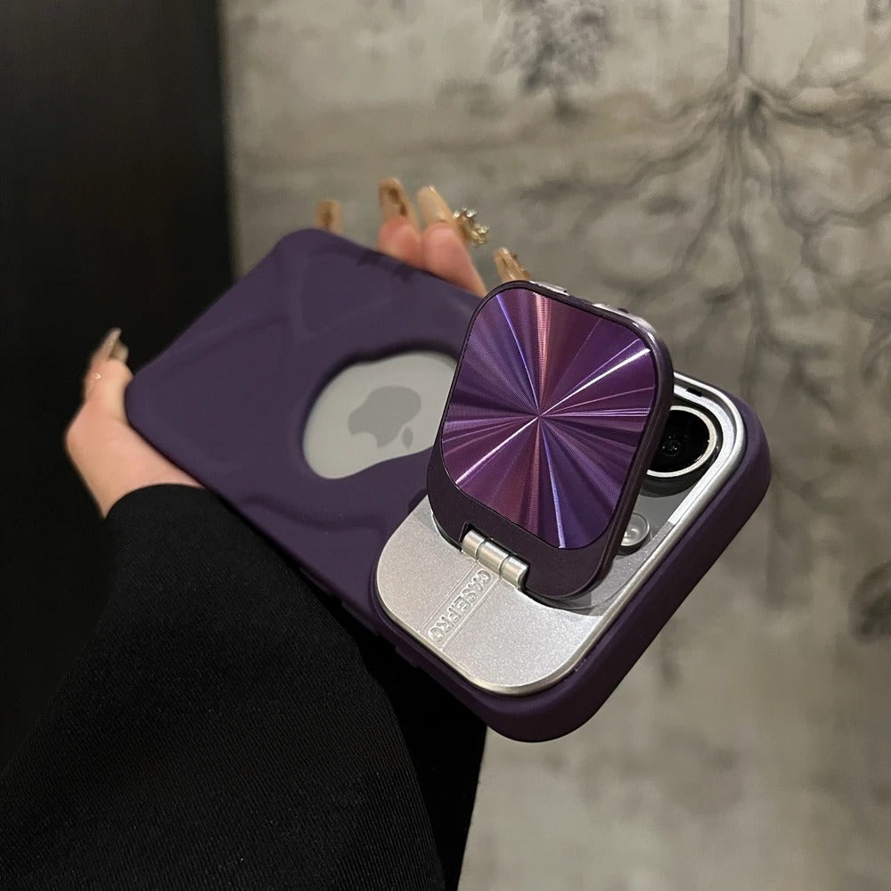 Luxury iPhone Case — Magnetic Magsafe 3D Silicone Cover, Lens Protection, Stand Holder, Anti-Fingerprint, Anti-Scratch, Matte Finish