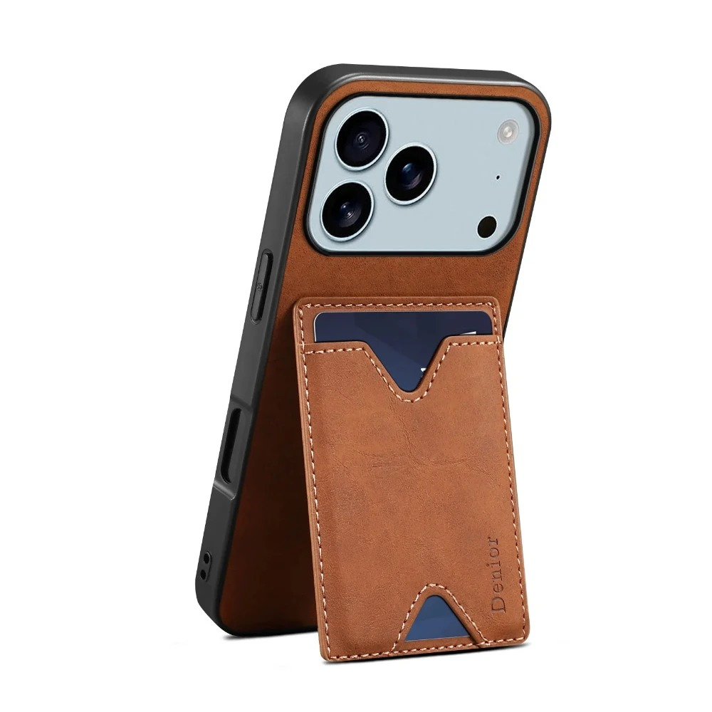 Luxury iPhone Case — Magnetic PU Leather Back Cover with Card Slot, Invisible Stand Holder, Anti-Fingerprint Scratch-Resistant Design