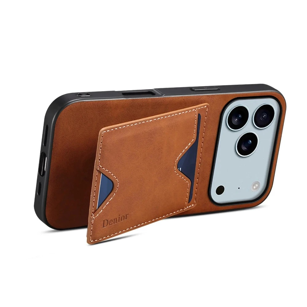 Luxury iPhone Case — Magnetic PU Leather Back Cover with Card Slot, Invisible Stand Holder, Anti-Fingerprint Scratch-Resistant Design