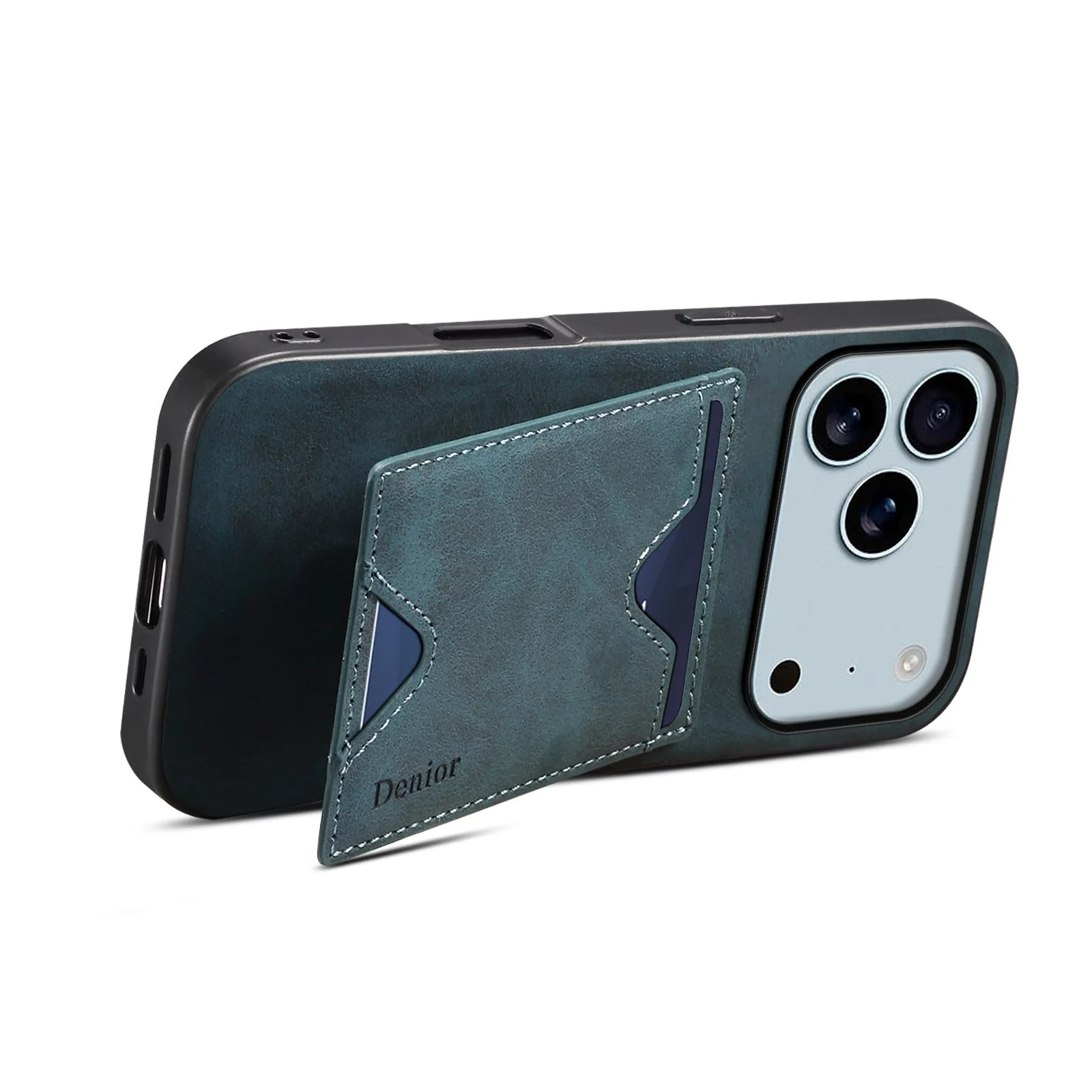 Luxury iPhone Case — Magnetic PU Leather Back Cover with Card Slot, Invisible Stand Holder, Anti-Fingerprint Scratch-Resistant Design