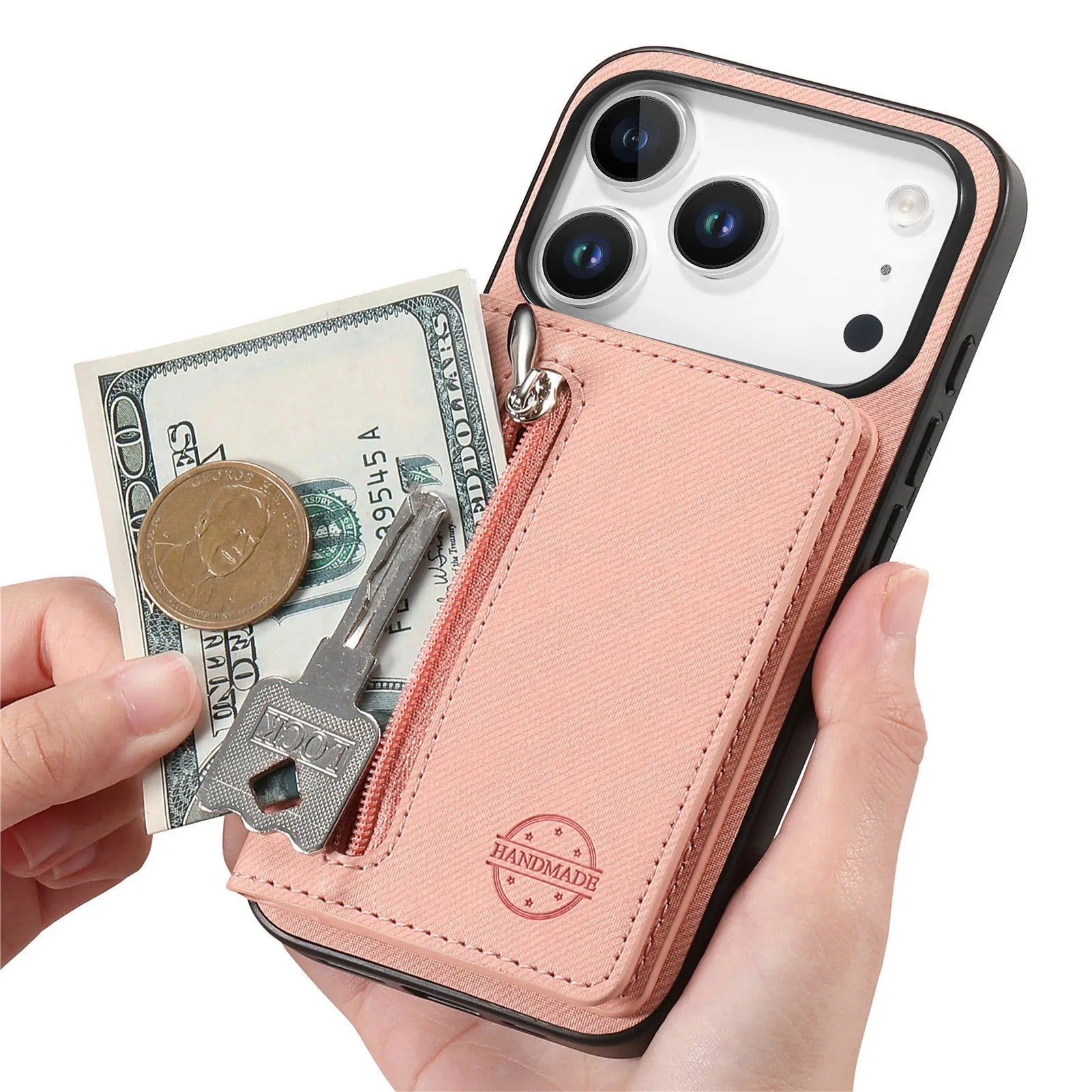 Luxury iPhone Case — Magnetic RFID-Blocking PU Leather Wallet Cover with Zipper Card Holder, Shockproof Anti-Fingerprint Dustproof Design