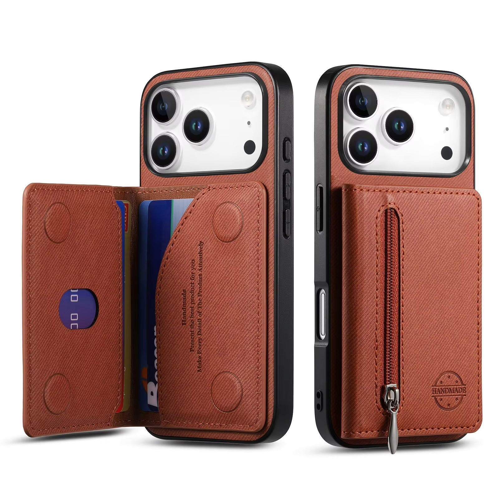 Luxury iPhone Case — Magnetic RFID-Blocking PU Leather Wallet Cover with Zipper Card Holder, Shockproof Anti-Fingerprint Dustproof Design