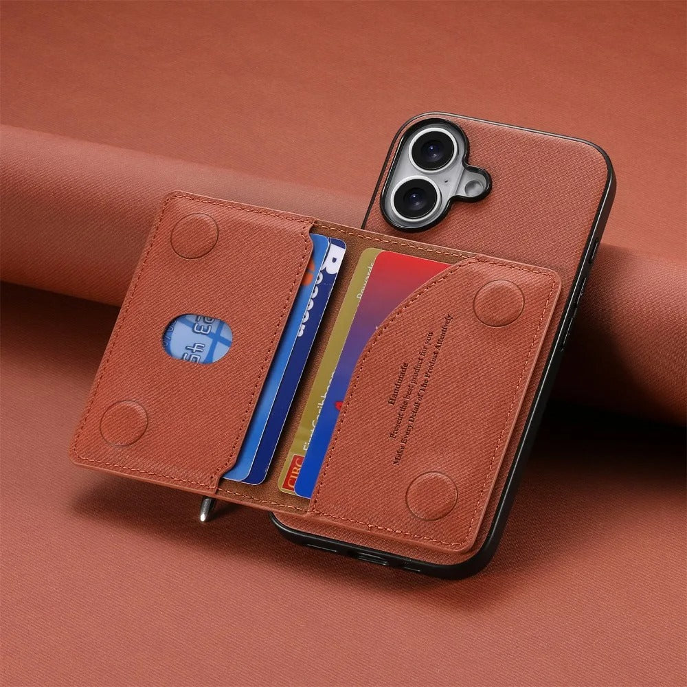 Luxury iPhone Case — Magnetic RFID-Blocking PU Leather Wallet Cover with Zipper Card Holder, Shockproof Anti-Fingerprint Dustproof Design