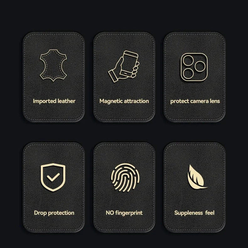 Luxury iPhone Case — Magnetic Sheepskin Leather Soft Bumper Cover with Shockproof Matte Anti-Fingerprint Design & Non-Slip Dustproof Protection