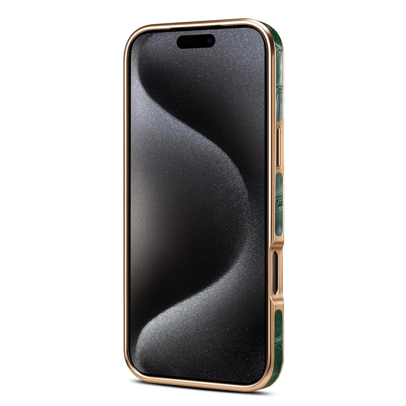 Luxury iPhone Case — Magnetic, Anti-Fingerprint, Anti-Scratch Half-Wrapped Leather Cover with Crocodile-Texture Design and Protective Back Shell
