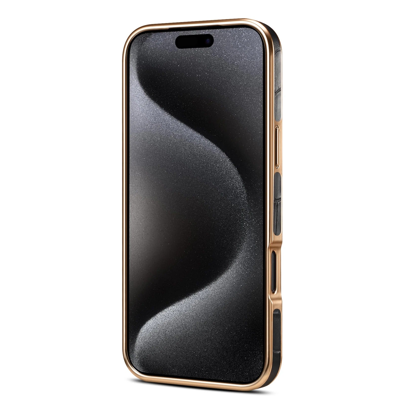 Luxury iPhone Case — Magnetic, Anti-Fingerprint, Anti-Scratch Half-Wrapped Leather Cover with Crocodile-Texture Design and Protective Back Shell