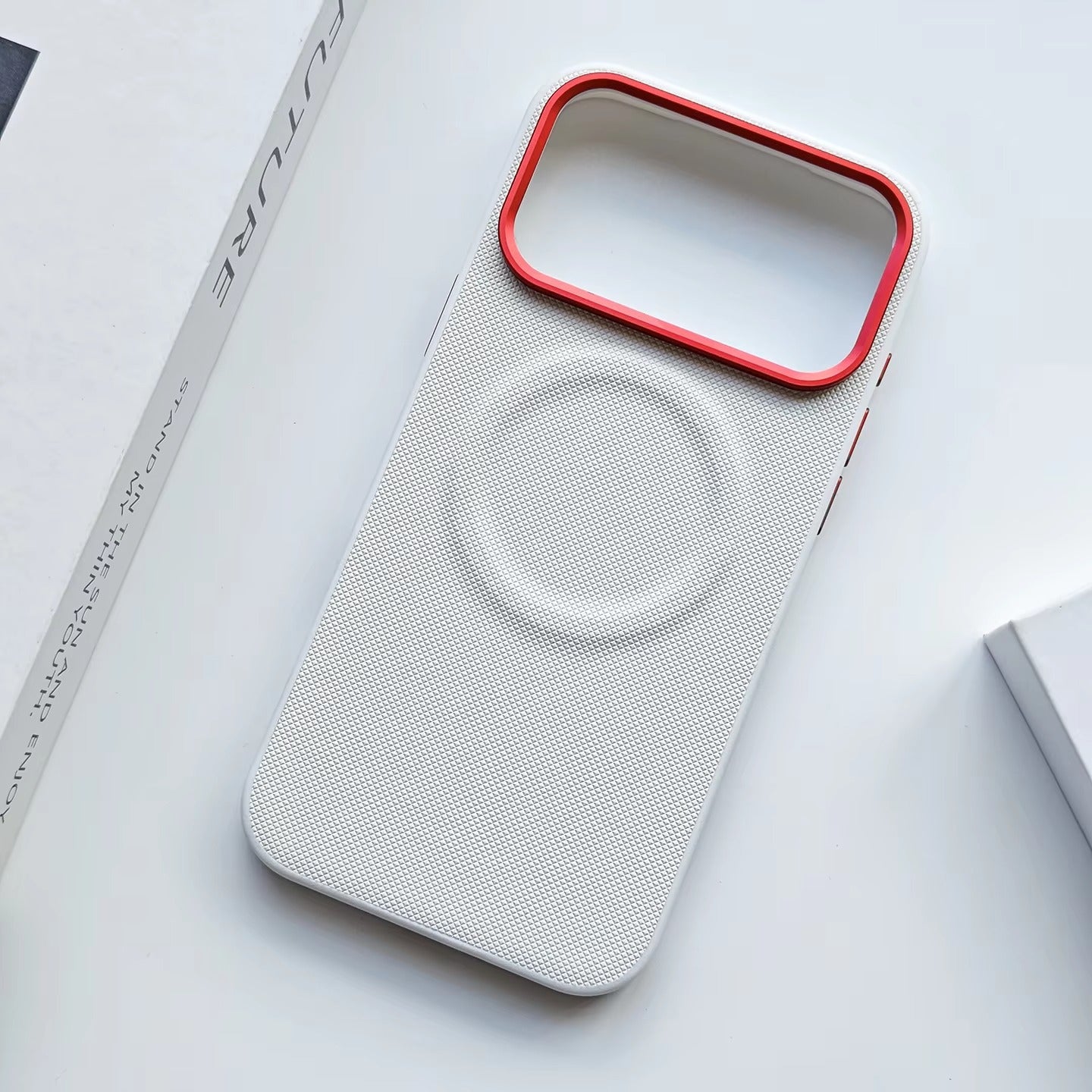 Luxury iPhone Case — Magnetic, Shockproof Leather Cover with Diamond-Texture Grain, Individual Buttons and MagSafe Wireless Charging Support