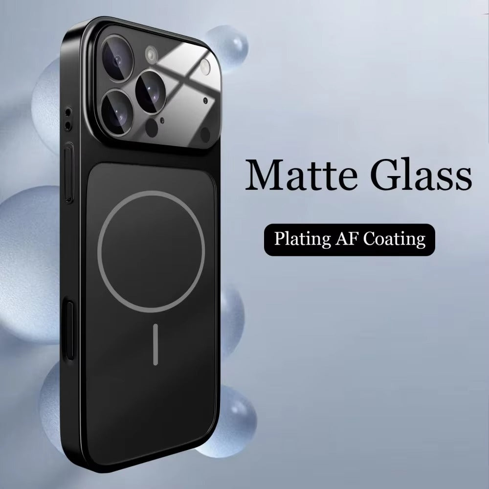 Luxury iPhone Case — Magnetic, Shockproof Nano-Glass Matte Cover with Anti-Fingerprint Armor Design and MagSafe Wireless Charging Support