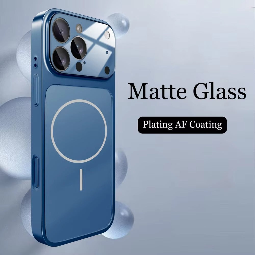 Luxury iPhone Case — Magnetic, Shockproof Nano-Glass Matte Cover with Anti-Fingerprint Armor Design and MagSafe Wireless Charging Support