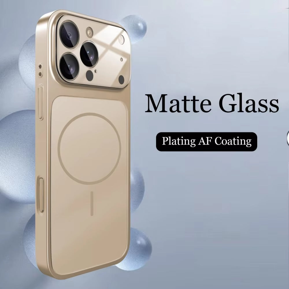 Luxury iPhone Case — Magnetic, Shockproof Nano-Glass Matte Cover with Anti-Fingerprint Armor Design and MagSafe Wireless Charging Support