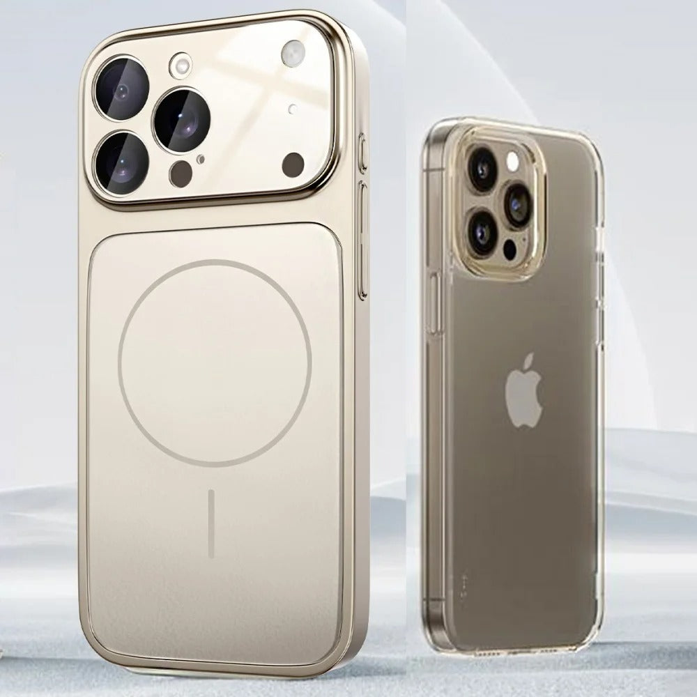 Luxury iPhone Case — Magnetic, Shockproof Nano-Glass Matte Cover with Anti-Fingerprint Armor Design and MagSafe Wireless Charging Support