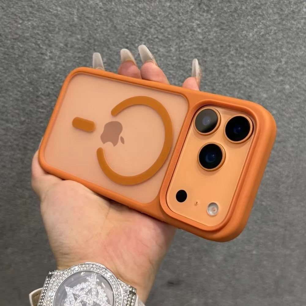 Luxury iPhone Case — Magnetic, Shockproof, Anti-Fingerprint, Anti-Scratch, Dustproof Lightweight Matte Translucent Half-Wrapped Cover with Camera Control Button