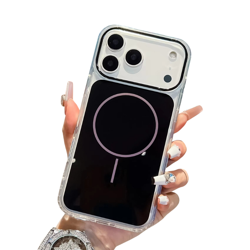 Luxury iPhone Case — Magnetic, Shockproof, Anti-Fingerprint, Anti-Slip Dustproof Back Cover with Color-Blocking Design, Airbag Protection and MagSafe Wireless Charging Support