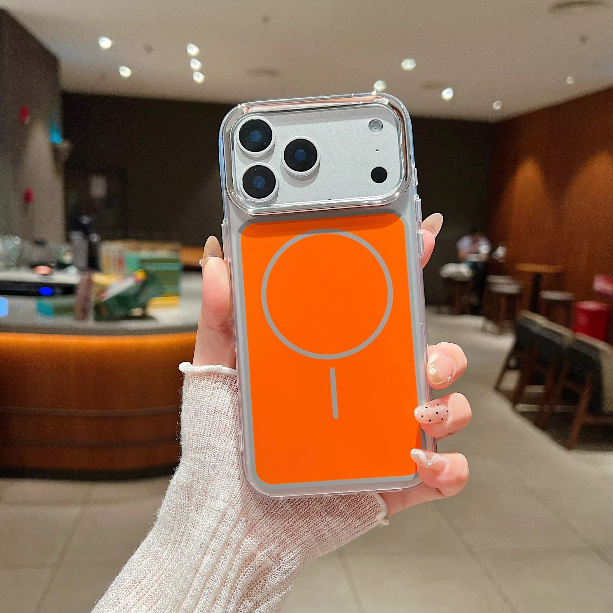 Luxury iPhone Case — Magnetic, Shockproof, Anti-Fingerprint, Anti-Slip Dustproof Back Cover with Color-Blocking Design, Airbag Protection and MagSafe Wireless Charging Support