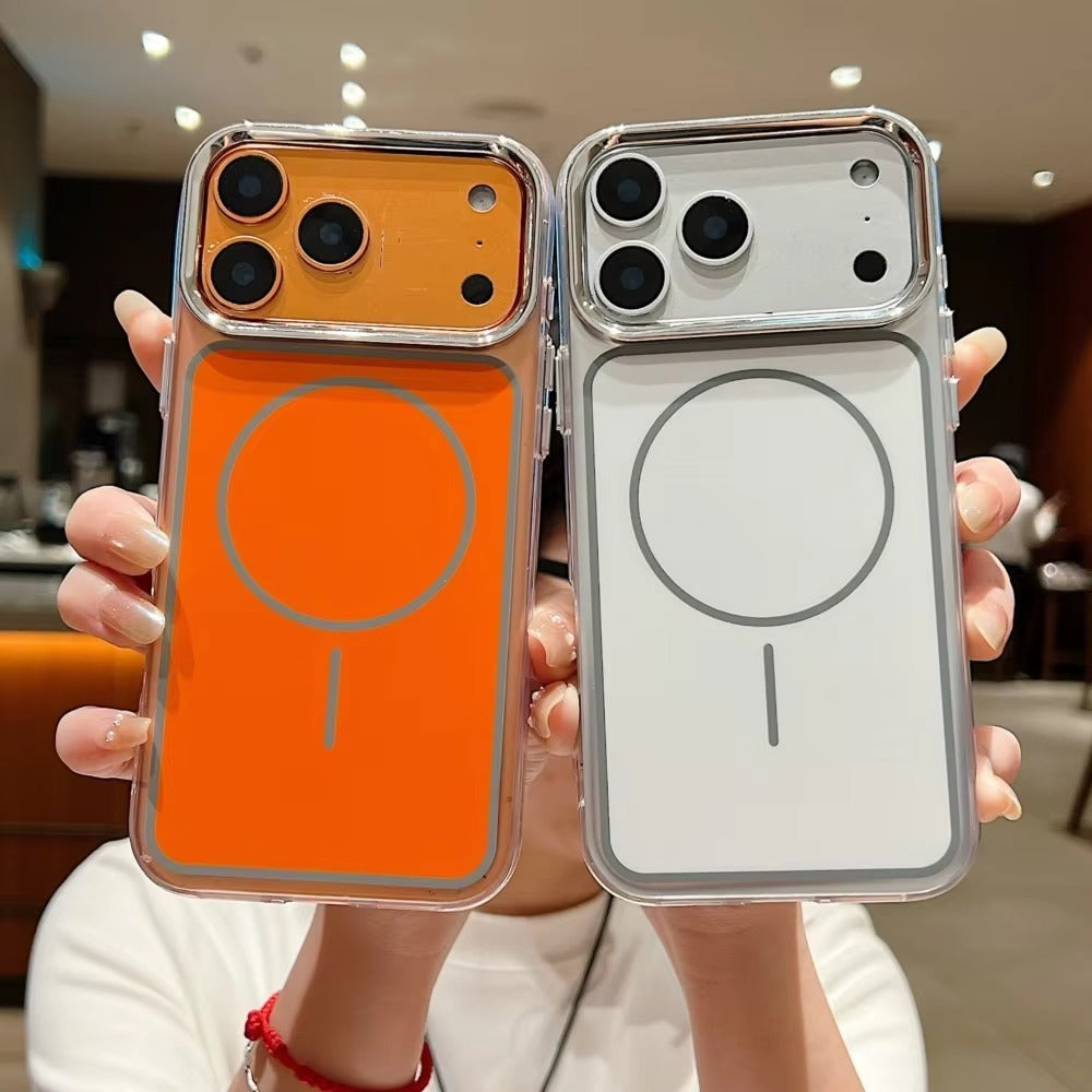 Luxury iPhone Case — Magnetic, Shockproof, Anti-Fingerprint, Anti-Slip Dustproof Back Cover with Color-Blocking Design, Airbag Protection and MagSafe Wireless Charging Support