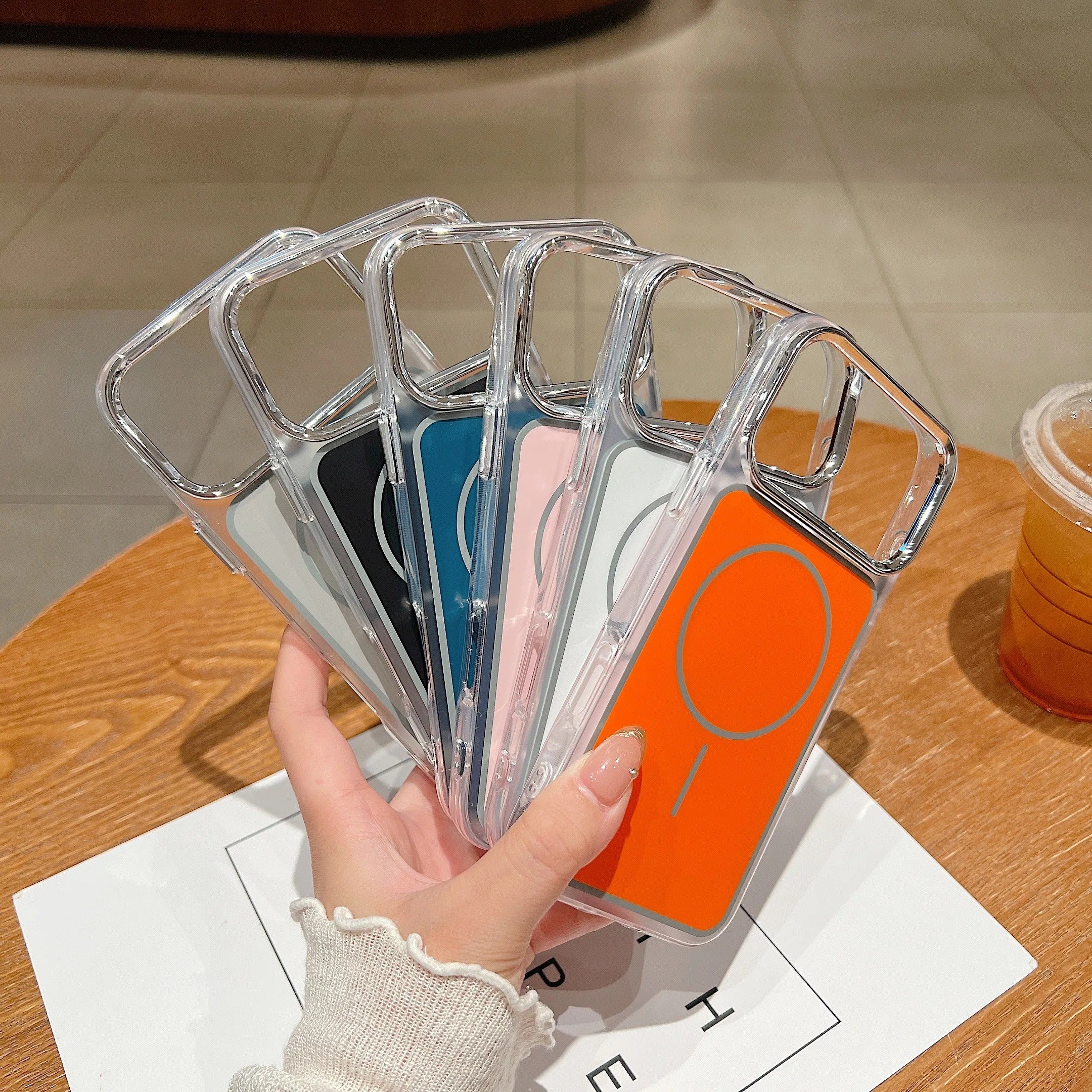 Luxury iPhone Case — Magnetic, Shockproof, Anti-Fingerprint, Anti-Slip Dustproof Back Cover with Color-Blocking Design, Airbag Protection and MagSafe Wireless Charging Support