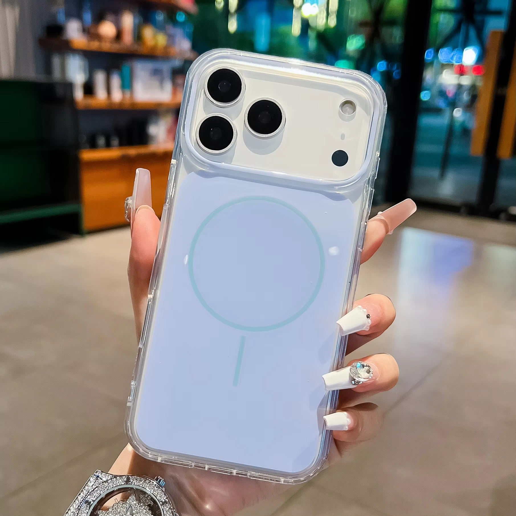 Luxury iPhone Case — Magnetic, Shockproof, Anti-Fingerprint, Anti-Slip Dustproof Back Cover with Color-Blocking Design, Airbag Protection and MagSafe Wireless Charging Support