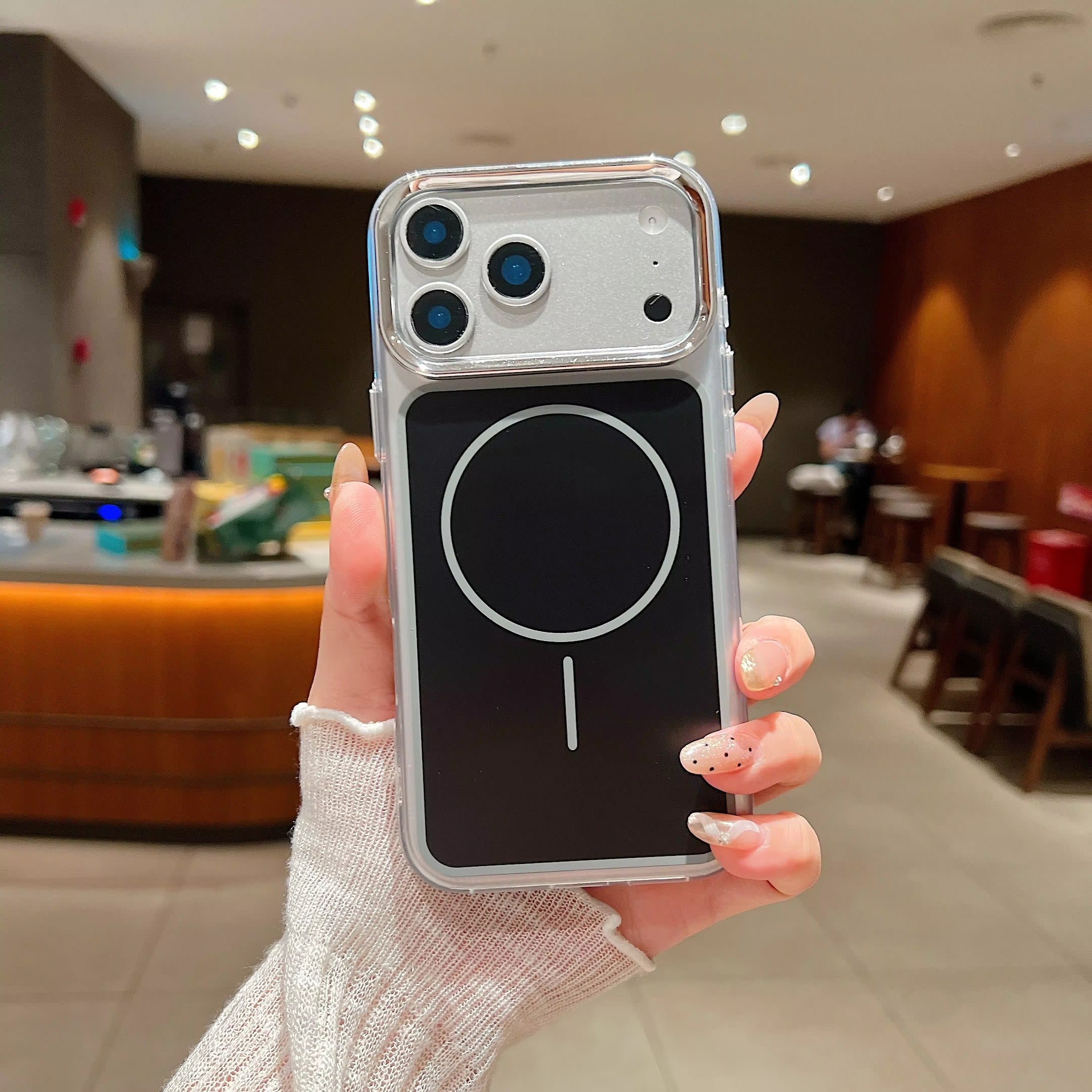 Luxury iPhone Case — Magnetic, Shockproof, Anti-Fingerprint, Anti-Slip Dustproof Back Cover with Color-Blocking Design, Airbag Protection and MagSafe Wireless Charging Support