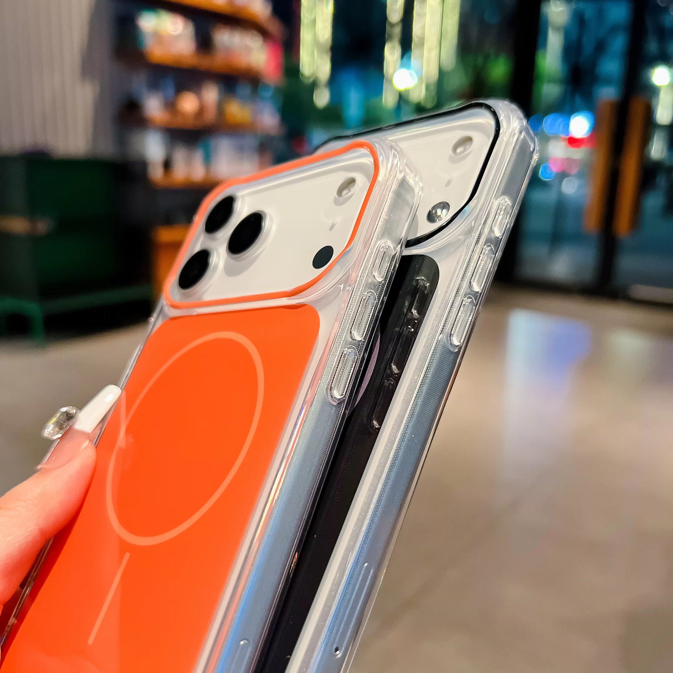 Luxury iPhone Case — Magnetic, Shockproof, Anti-Fingerprint, Anti-Slip Dustproof Back Cover with Color-Blocking Design, Airbag Protection and MagSafe Wireless Charging Support