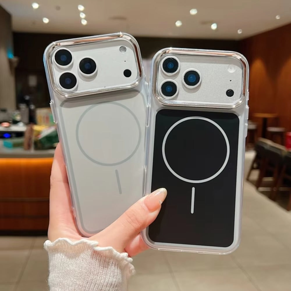 Luxury iPhone Case — Magnetic, Shockproof, Anti-Fingerprint, Anti-Slip Dustproof Back Cover with Color-Blocking Design, Airbag Protection and MagSafe Wireless Charging Support