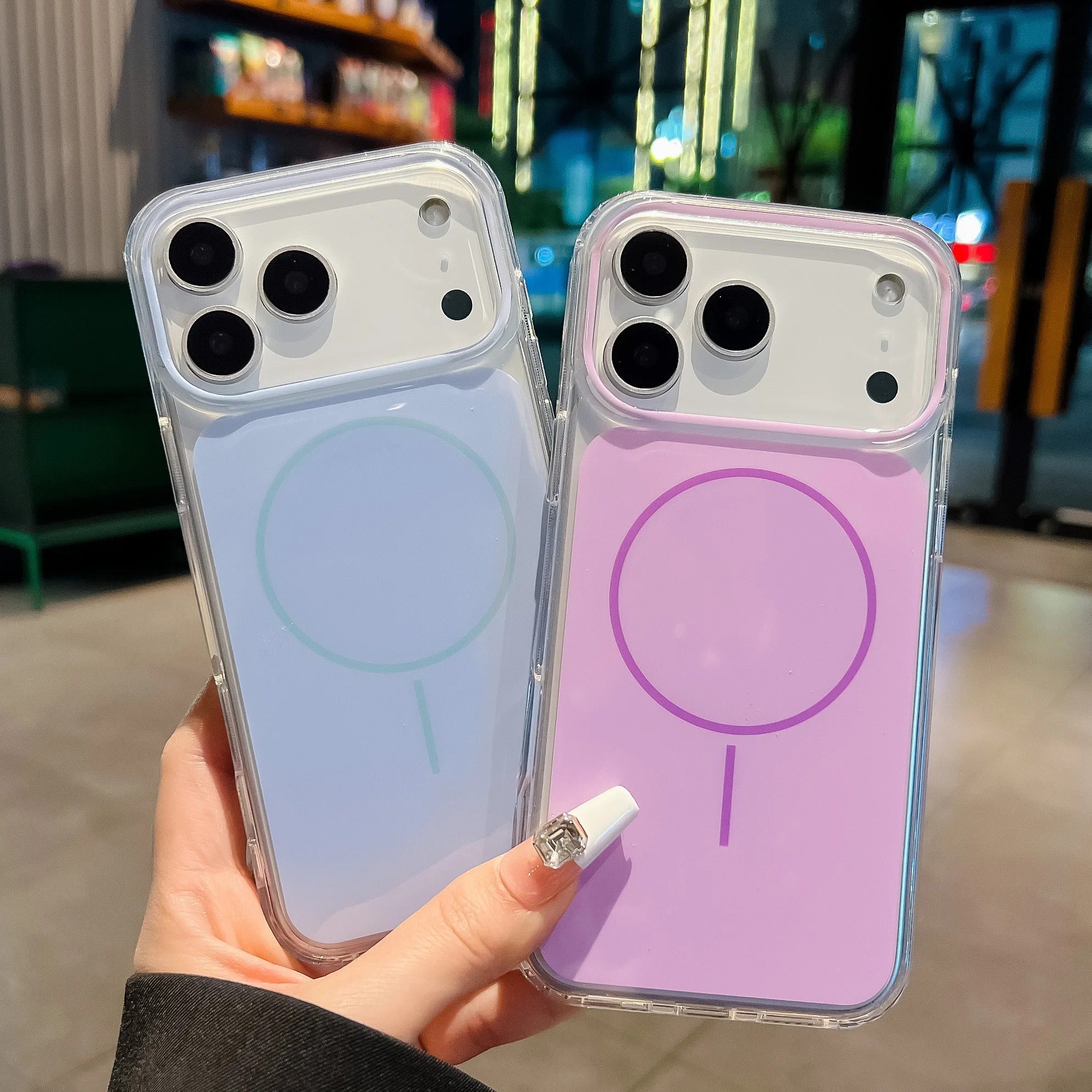 Luxury iPhone Case — Magnetic, Shockproof, Anti-Fingerprint, Anti-Slip Dustproof Back Cover with Color-Blocking Design, Airbag Protection and MagSafe Wireless Charging Support