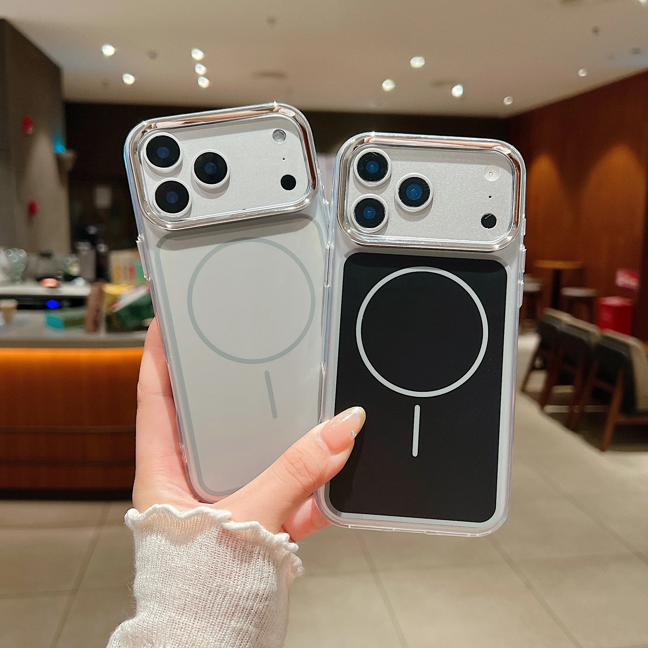 Luxury iPhone Case — Magnetic, Shockproof, Anti-Fingerprint, Anti-Slip Dustproof Back Cover with Color-Blocking Design, Airbag Protection and MagSafe Wireless Charging Support