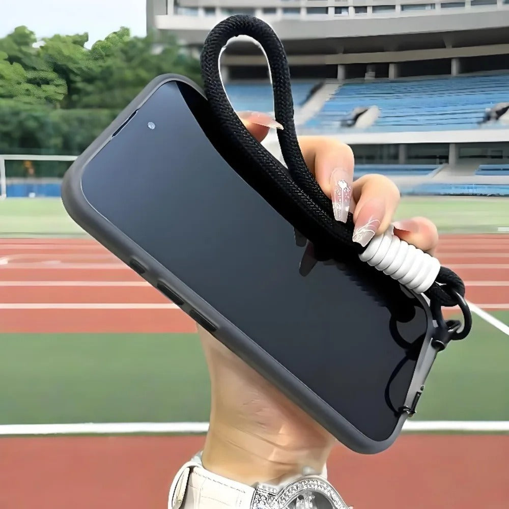 Luxury iPhone Case — Magsafe Candy Color Contrast Design, Matte Soft Cover with Hand Wrist Strap, Magnetic, Anti-Fingerprint, Anti-Scratch, Dustproof